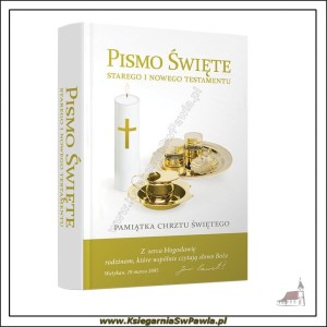 Biblia domowa z obwolutą Pamiątka Chrztu Świętego