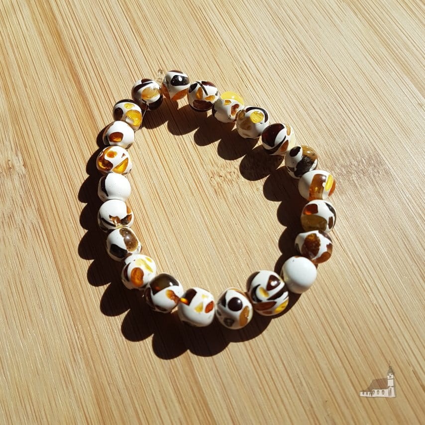 Bransoletka z topionym bursztynem. Mała