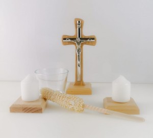 Komplet kolędowy - drewniany. Jasny. 18cm 