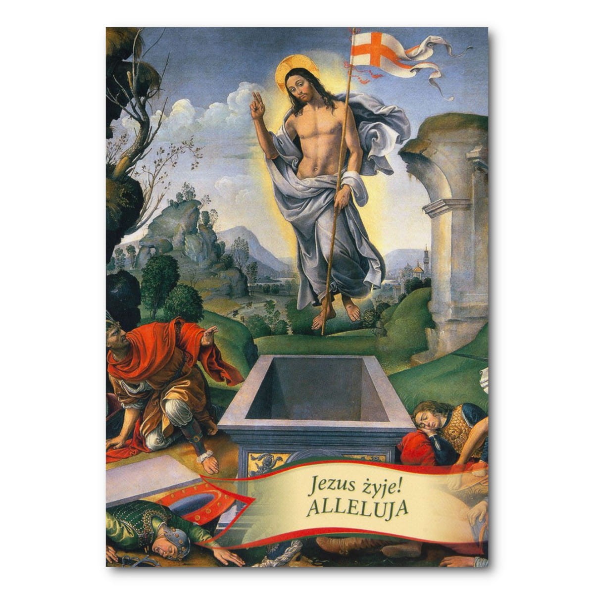 "Jezus żyje! ALLELUJA" Życzenia wielkanocne nr 2. Karnet wielkanocny