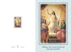 Karnet, kartka Wielkanocna, Alleluja !Pan zmartwychwstał jak zapowiedział