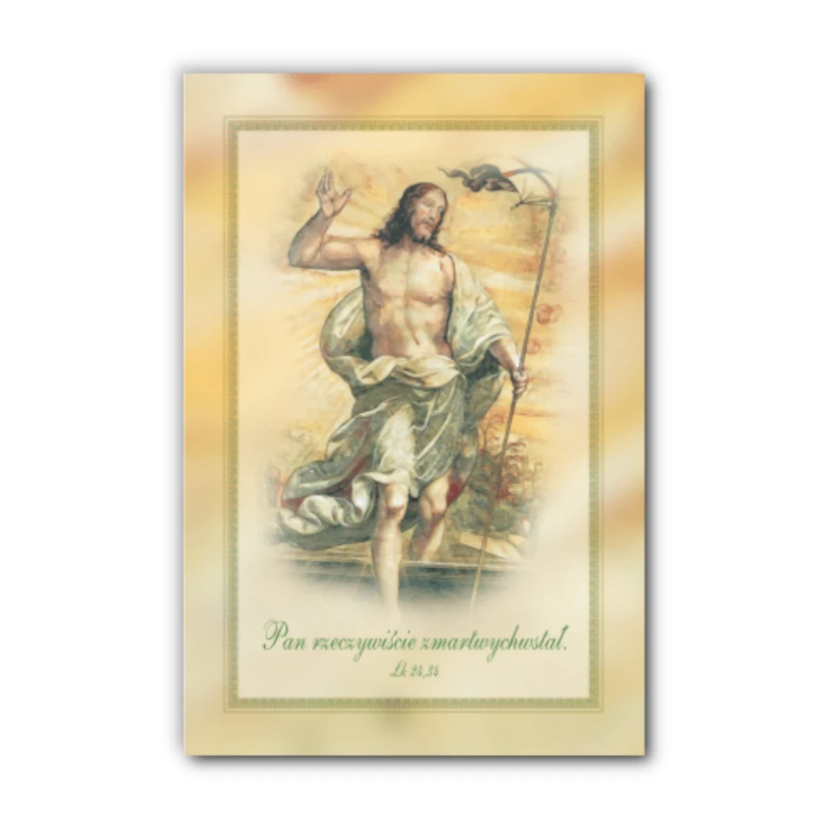 Kartka "Pan rzeczywiście Zmartwychwstał" ŁK 24,34. Karnet Wielkanocny