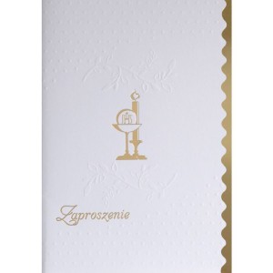 Zaproszenie  na Komunię wz. 5 karnet z kopertą 