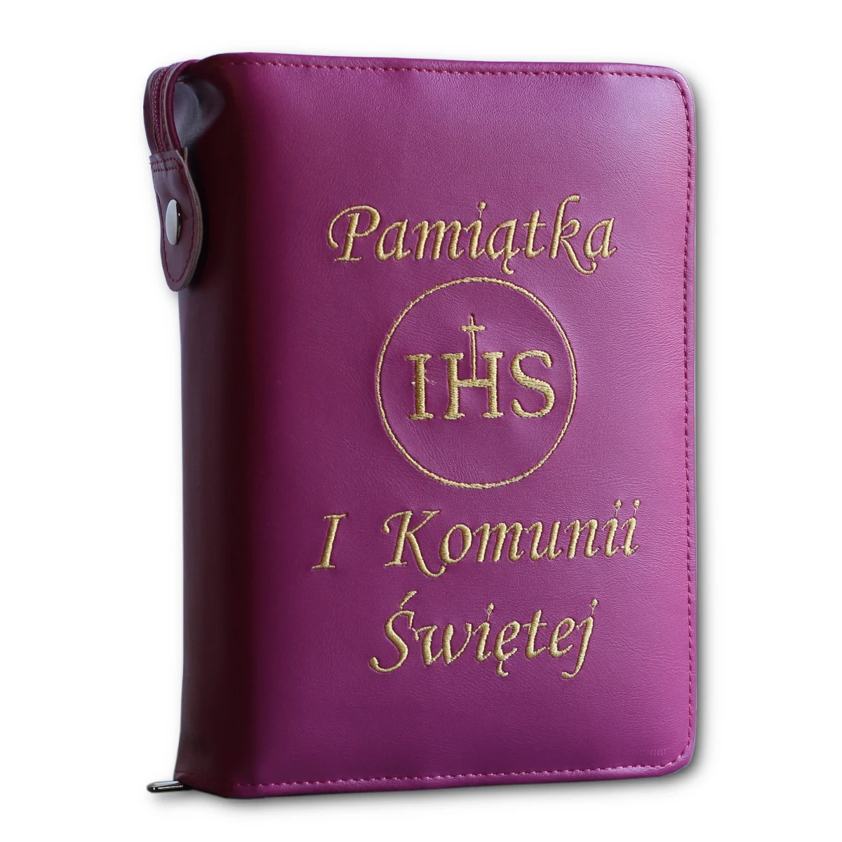 Etui Biblia Tysiąclecia - Pamiątka Pierwszej Komunii Świętej. Malinowe