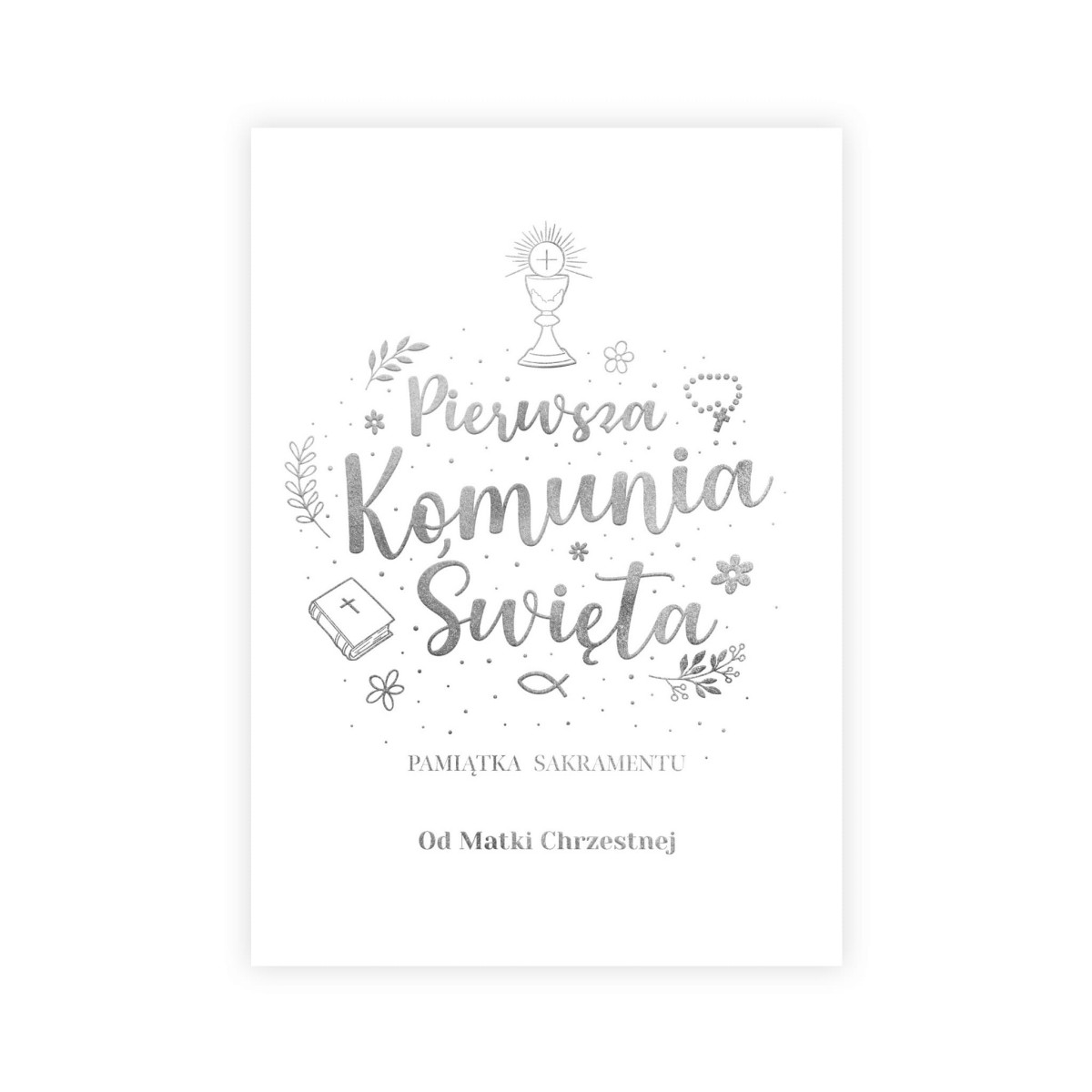 Pamiątka pierwszej komuni świętej od Matki Chrzestnej format a5