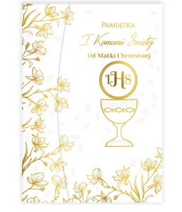 Pamiątka pierwszej komunii świętej od Matki Chrzestnej format a5 wzór 2 