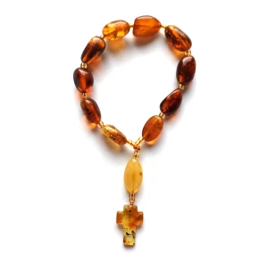 Różaniec z bursztynu. Dziesiątka na sznurku . 