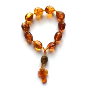 Różaniec bursztynowy. Dziesiątka na sznurku. 