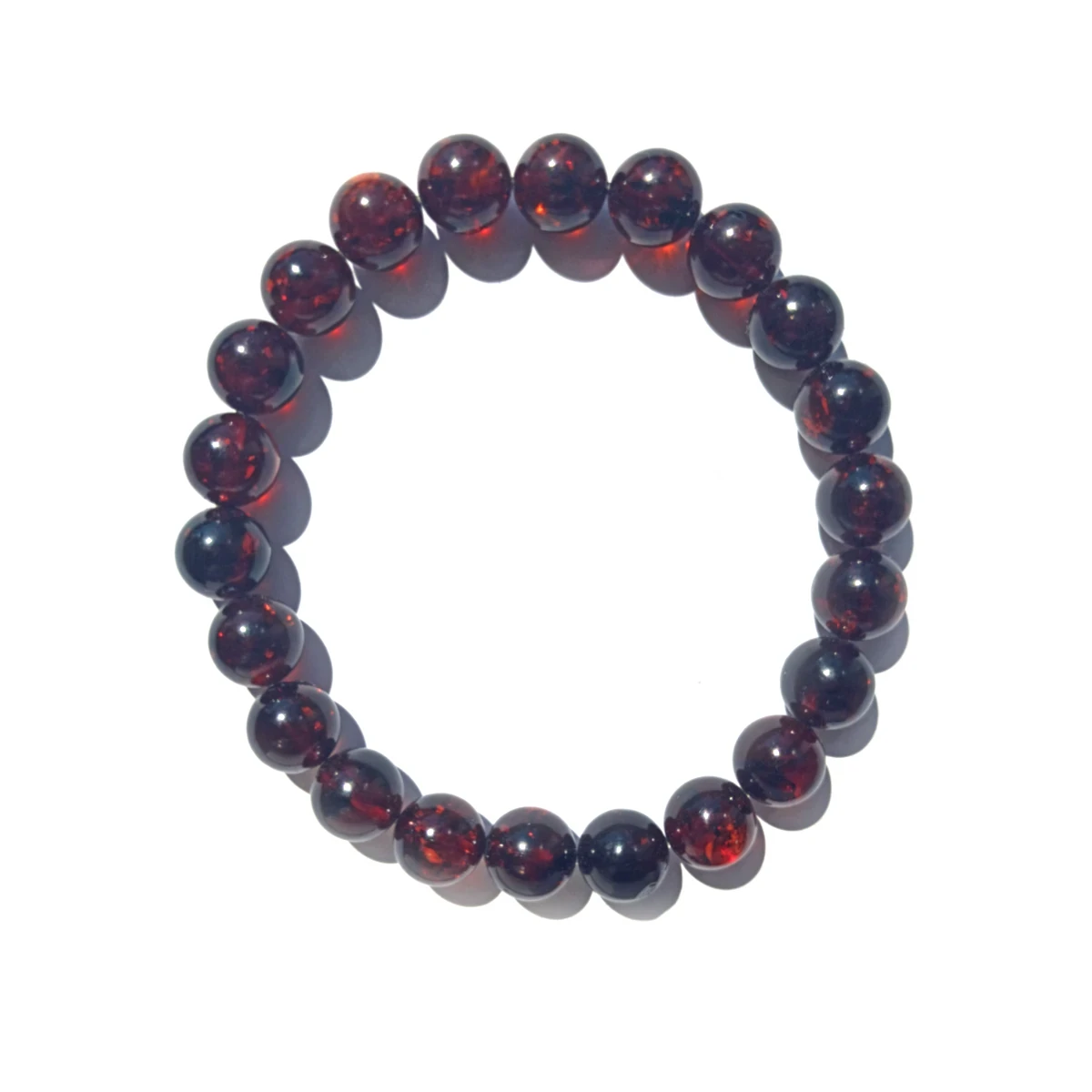 Bransoletka na gumce z naturalnego bursztynu