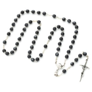 Różaniec Madre Perla ciemny, perłowy. Pamiątka Pierwszej Komunii Świętej. Produkt Polski