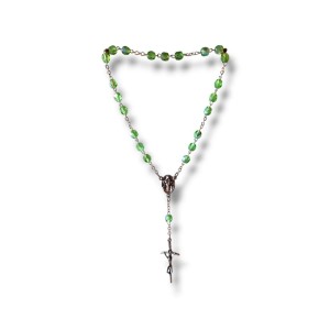 Koronka pokoju z modlitwą. Zielone koraliki