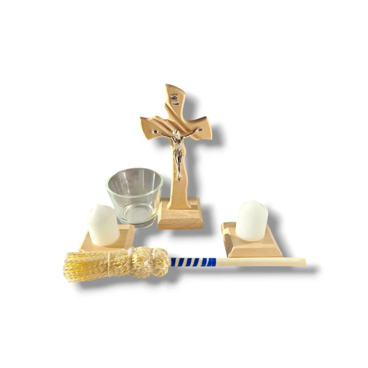 Komplet kolędowy - jasne drewno . 18cm