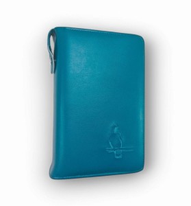 Etui na Pismo Święte dla młodych turkusowe z haftem   