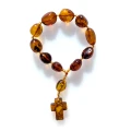 Różaniec bursztynowy. Dziesiątka na sznurku. Duże paciorki.