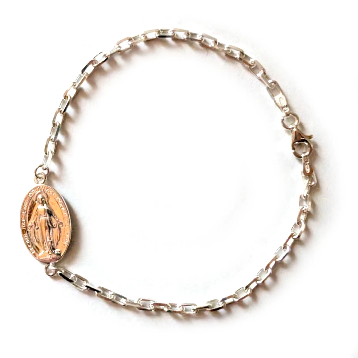 Bransoletka zawierzenia Srebrna Z Cudownym Medalikiem