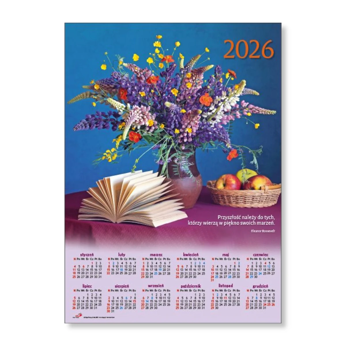 Kalendarz ścienny plakatowy średni Bukiet. 2026