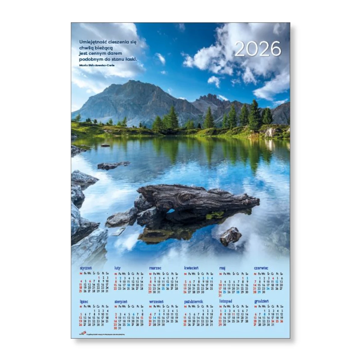 Kalendarz ścienny. Góry 2026r. Duży Plakatowy.