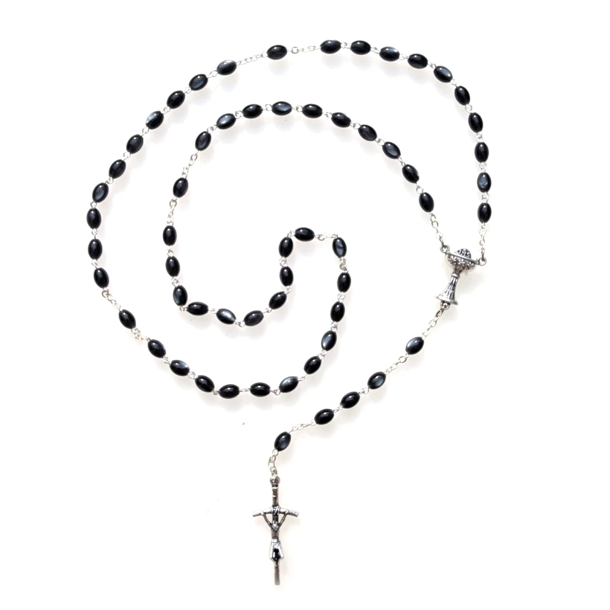 Różaniec komunijny Madre Perla ciemny perłowy