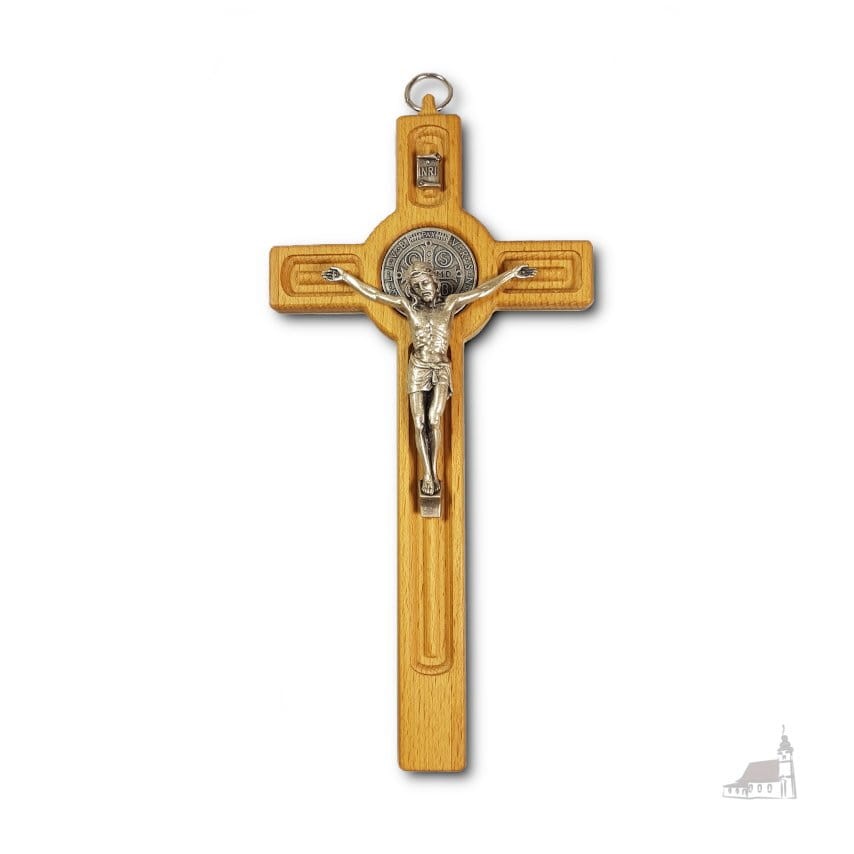 Krzyż Benedyktyński drewniany, wiszący. Średni.