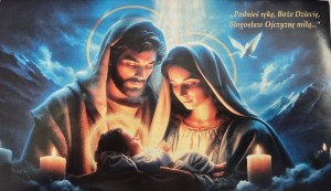 Opłatek zestaw z modlitwą wigilijną.