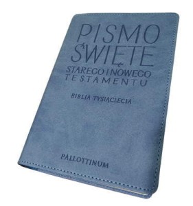 Biblia Tysiąclecia oprawa aksamitna zintegrowana- Pismo Święte Starego i Nowego Testamentu. Format oazowy.  