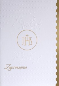 Zaproszenie  na Komunię wz. 6 karnet z kopertą   