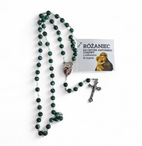 Różaniec z relikwią  Świętego Antoniego z Padwy