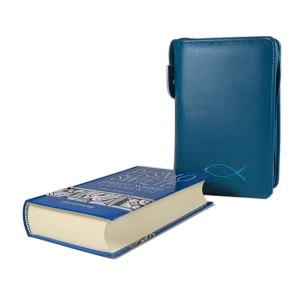 Biblia tysiąclecia, format oazowy w Etui turkusowym z haftem.