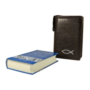 Biblia tysiąclecia, format oazowy w Etui kasztanowym z haftem.