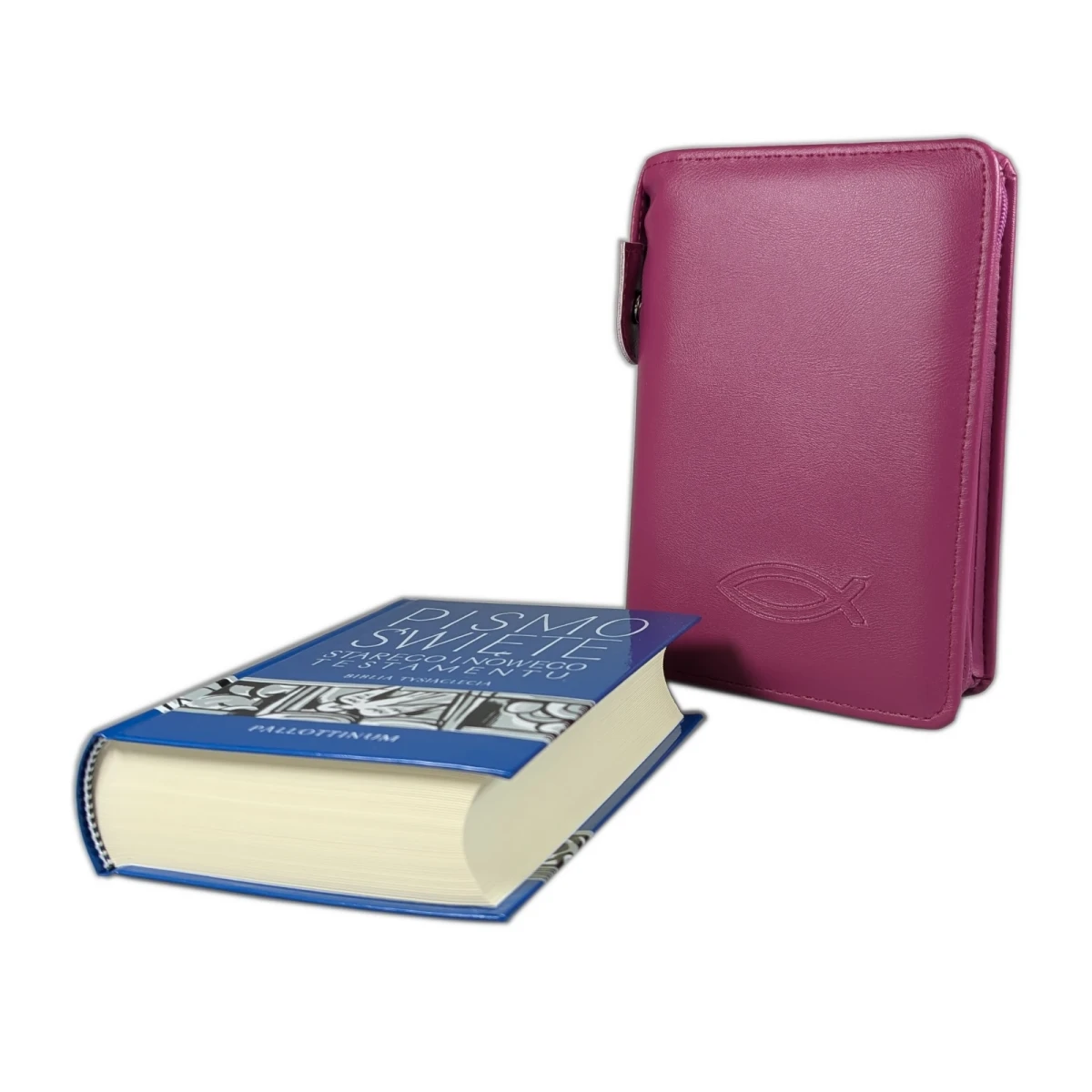 Biblia tysiąclecia, format oazowy w Etui malinowym.