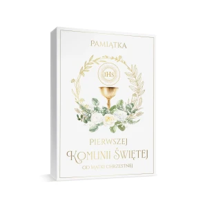 Pudełko na pamiątki I Komunii Świętej Od Matki Chrzestnej 