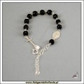 Różaniec bransoletka, dziesiątka. Czarny Jadeit.