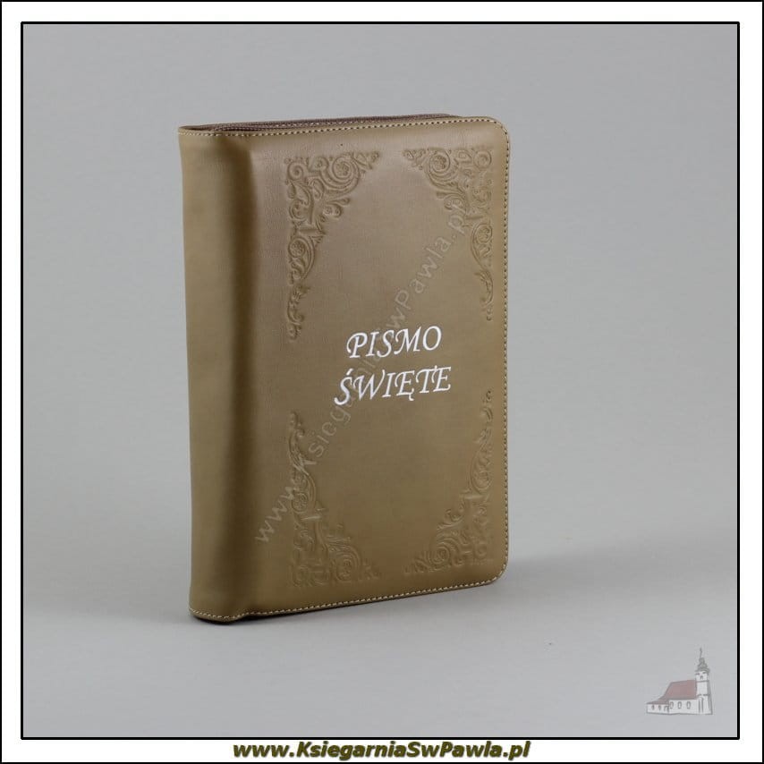 Biblia Tysiąclecia - oprawa skóra jasno brązowa, paginowana