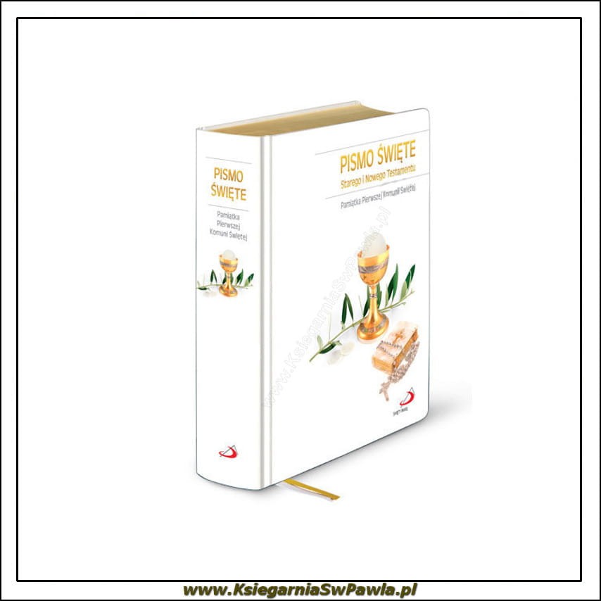 Pismo Św. ST i NT I Komunia Św. złocone brzegi kartek