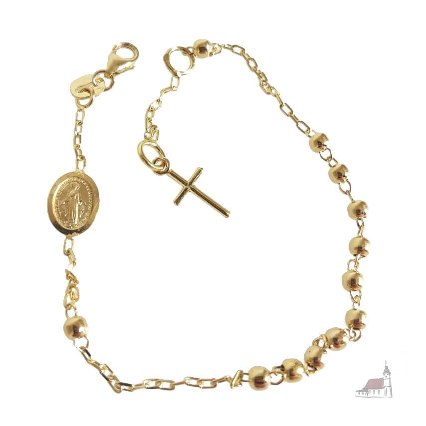 Bransoletka, różaniec ze złota