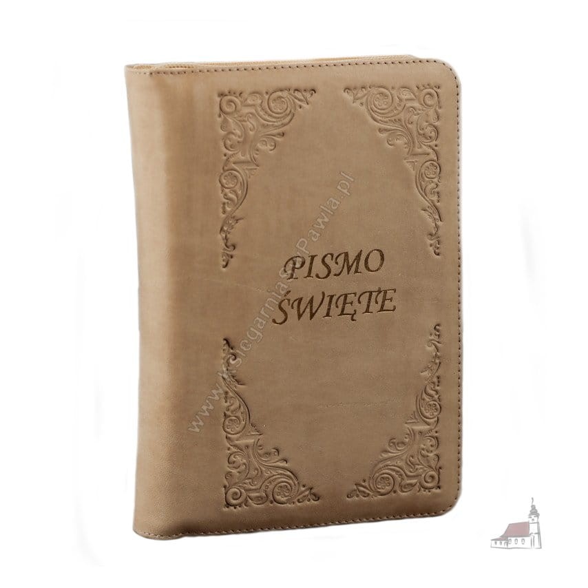 Biblia Tysiąclecia - format oazowy - oprawa skóra pudrowy róż - paginowana