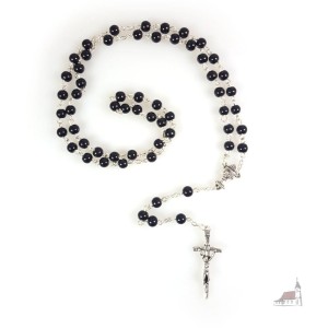 Różaniec czarny. Pamiątka Pierwszej Komunii Świętej. 