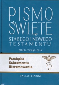 Biblia Tysiąclecia wyd.V z wklejkami na Bierzmowanie
