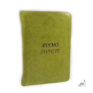 Biblia Tysiąclecia - oprawa skóra jasno zielona, paginowana 