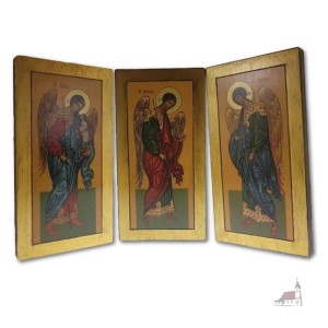 Tryptyk Ikon z Archaniołami. Michał, Gabriel, Rafał. Grawer gratis.