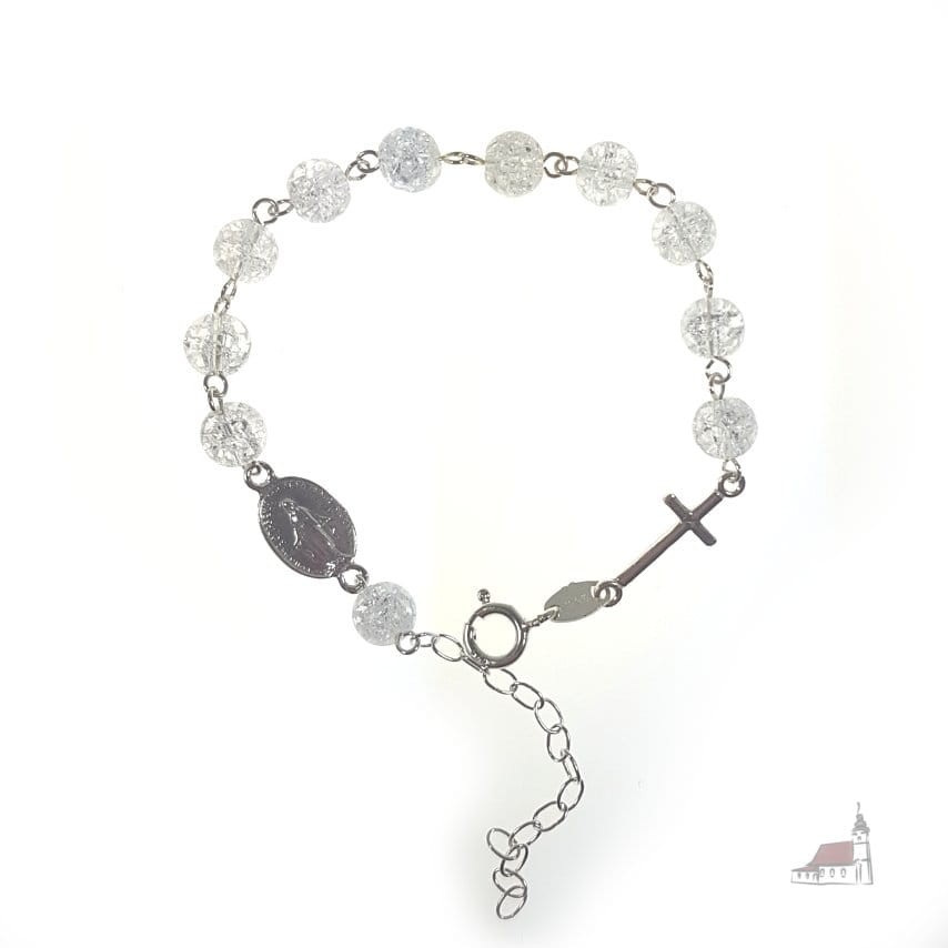 Różaniec bransoletka, dziesiątka. Kryształ Górski