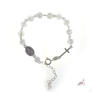 Różaniec bransoletka, dziesiątka. Kryształ Górski