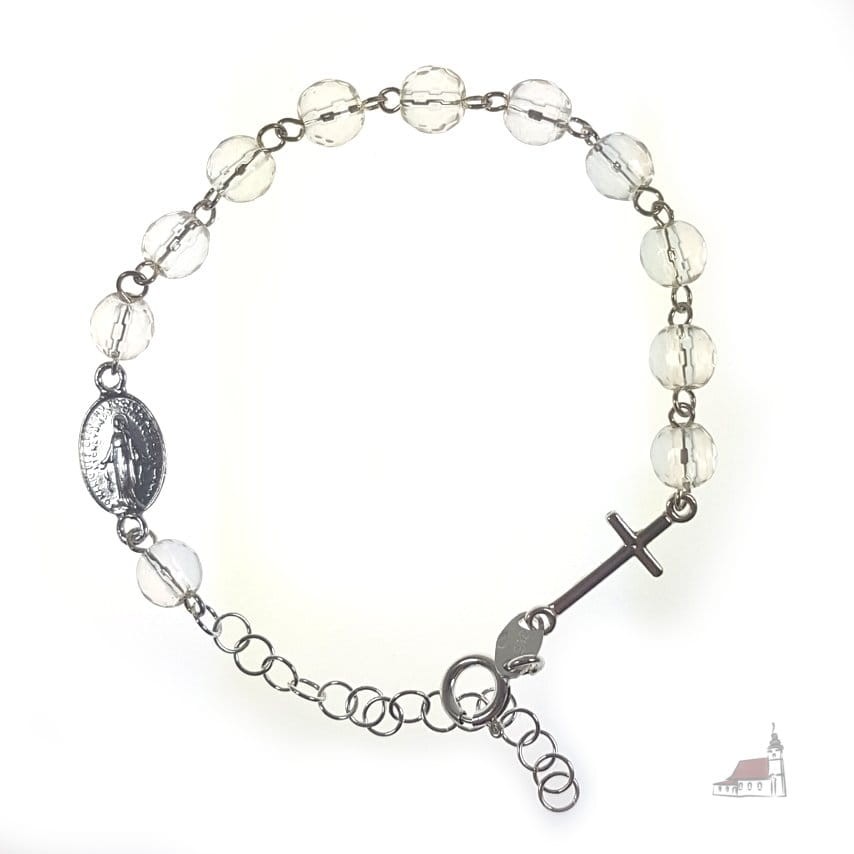 Różaniec bransoletka, dziesiątka. Kryształ Górski