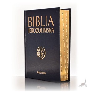 Biblia Jerozolimska. Oprawa Eco, złocona z paginatorami. Wydawnictwo Pallottinum