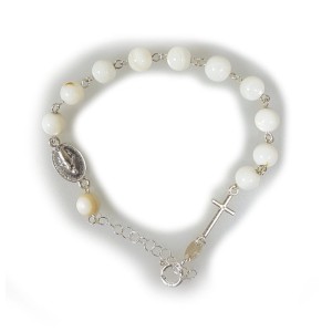 Różaniec bransoletka, dziesiątka. Muszla topiona