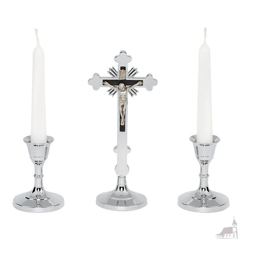 Zestaw kolędowy srebrny - stal nierdzewna. 18 cm