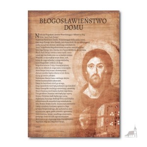 Błogosławieństwo domu - Pantokrator . Obraz A4 z zawieszką
