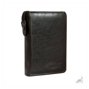 Etui na Pismo Święte Biblia Tysiąclecia Oazowa. Czarne zapinane na zamek.