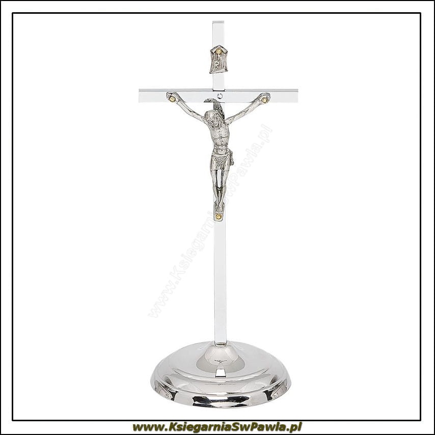 Krzyż stojący. Stal nierdzewna. 16cm
