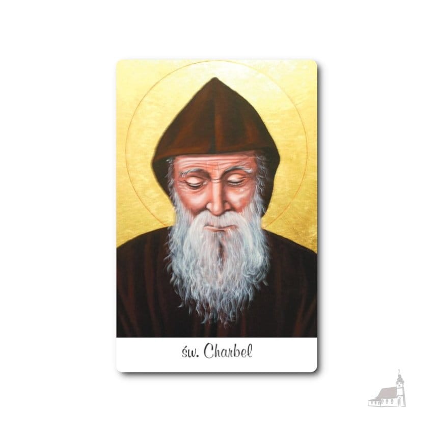 Karta św. Charbel z modlitwą o łaskę za przyczyną św. Charbela